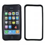 Wholesale iPhone 4S 4 Bumper with Chrome Button (Black - Green)